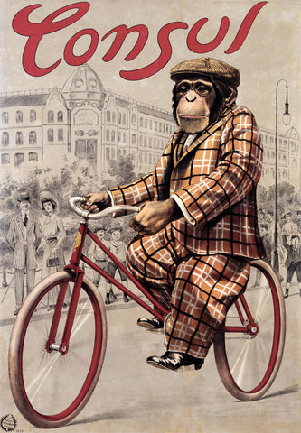 Consul Monkey Bicycle -  Vintage Sophie - McGaw Graphics