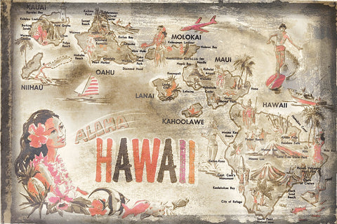 Aloha Hawaii -  Vintage Vacation - McGaw Graphics
