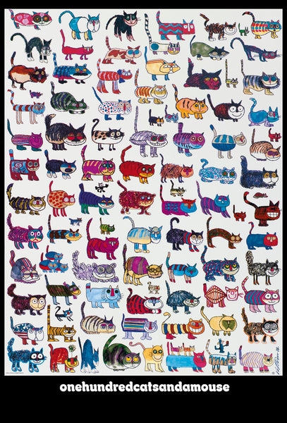 額装品/100 Cats and a Mouse/ヴィットリオ フィオルッチ 100 Cats and a Mouse | McGaw Graphics