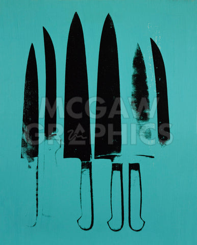 Knives, c. 1981-82 (Aqua) -  Andy Warhol - McGaw Graphics