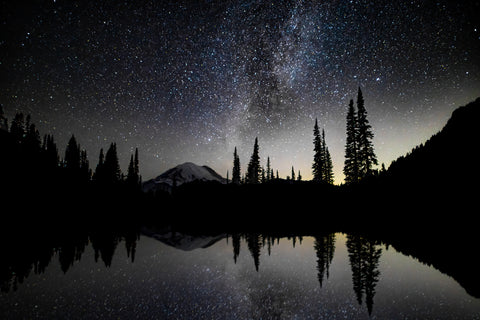 Milky Way with Climbers' Lights, Mount Rainier, Washington -  Art Wolfe - McGaw Graphics
