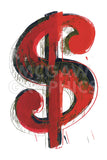 Dollar Sign, 1981 (red) -  Andy Warhol - McGaw Graphics