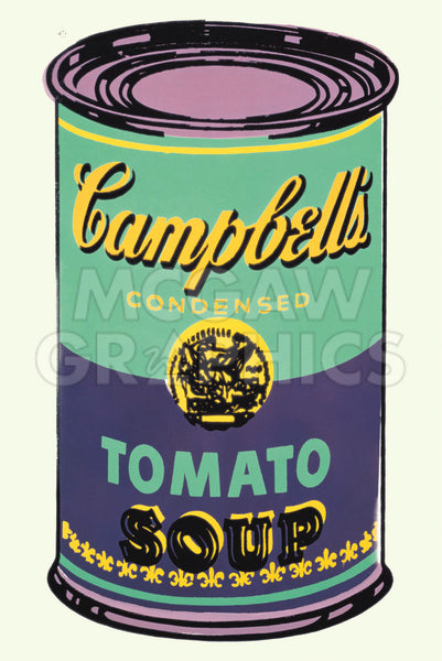 Colored Campbell's Soup Can, 1965 (green & purple) | McGaw Graphics