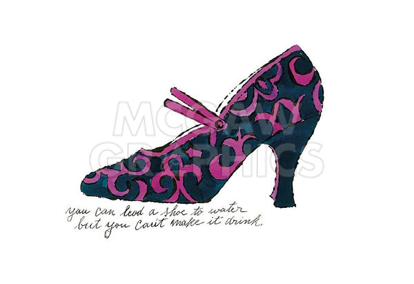 A la Recherche du Shoe Perdu, 1955 (blue & pink shoe) | McGaw Graphics
