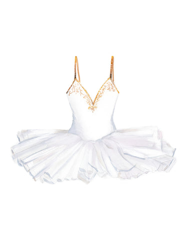 White and Gold Ballerina Dress