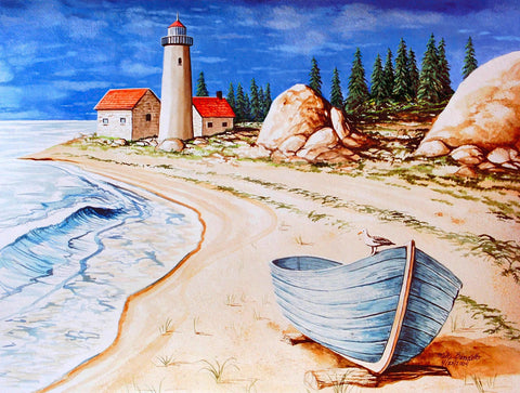 Lighthouse and Fishing Boat -  Mike Bennett - McGaw Graphics