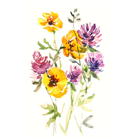 Wildflowers in Purple and Yellow