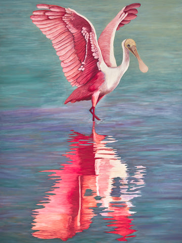 Roseate Spoonbill Mating Ritual (Left)