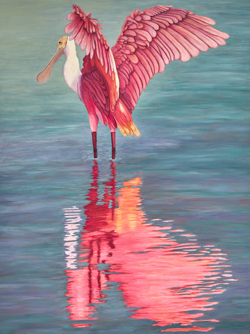 Roseate Spoonbill Mating Ritual (Right)