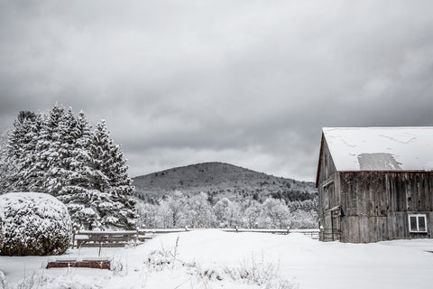 Snowy Winter Barn