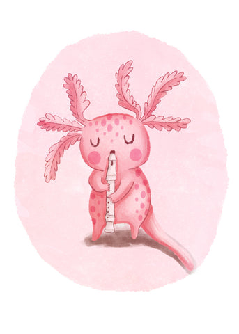 Axolotl Playing Recorder