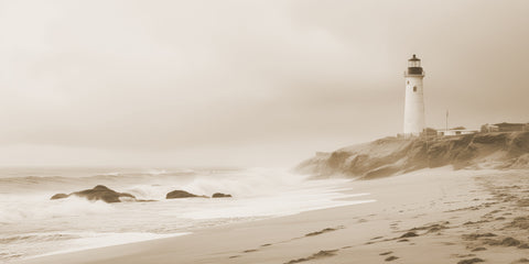 Storming Morning Lighthouse -  Ray Powers - McGaw Graphics