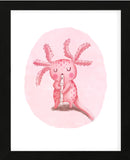 Axolotl Playing Recorder (Framed)