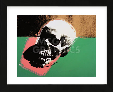 Skull, 1976 (green and pink) (Framed)