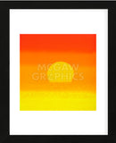 Sunset, 1972 (orange & yellow) (Framed)