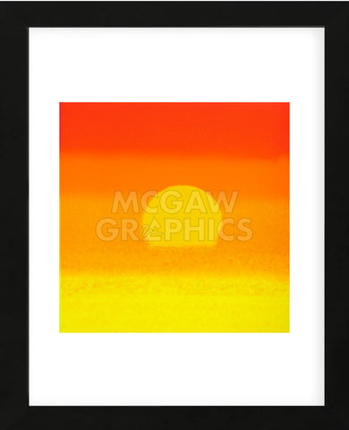 Sunset, 1972 (orange & yellow) (Framed)