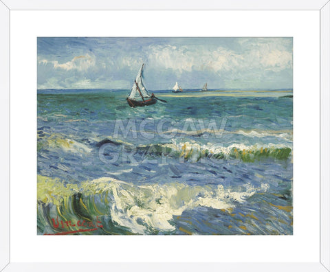 The Sea at Les Saintes-Maries-de-la-Mer, 1888 (Framed) -  Vincent van Gogh - McGaw Graphics
