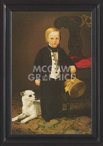 Boy with Dog (Framed) -  Charles Christian Nahl - McGaw Graphics