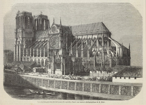 Notre Dame Cathedral Engraving, 1852 -  M. Blanc - McGaw Graphics