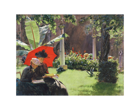 Afternoon in the Cluny Garden, Paris, 1889 -  Charles Curran - McGaw Graphics