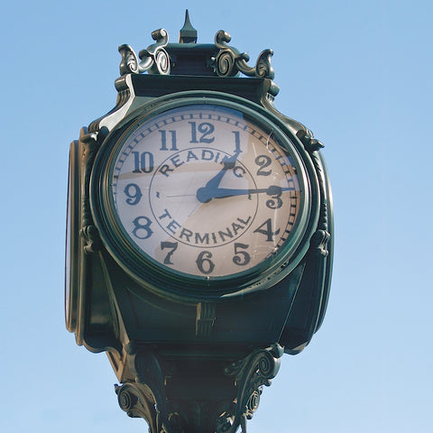 Clock at Reading (color) -  Erin Clark - McGaw Graphics