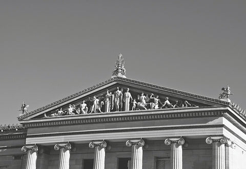 Philadelphia Museum (pediment I) (b/w) -  Erin Clark - McGaw Graphics