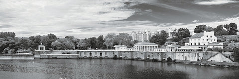 Waterworks Panorama (b/w) -  Erin Clark - McGaw Graphics