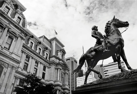 City Hall Sculpture (horse) (b/w) -  Erin Clark - McGaw Graphics