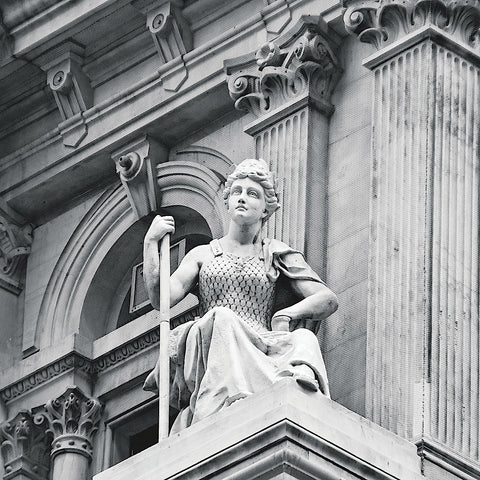 City Hall Sculpture (woman) (b/w) -  Erin Clark - McGaw Graphics