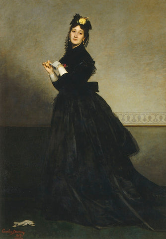 Lady with a Glove.  Madame Carolus-Duran, nee Pauline Croizette, 1869 -  Charles Emile Carolus-Duran - McGaw Graphics