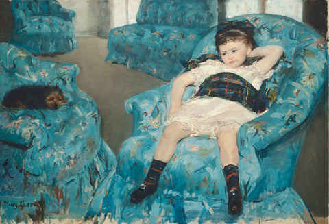 Little Girl in a Blue Armchair, 1878 -  Mary Cassatt - McGaw Graphics