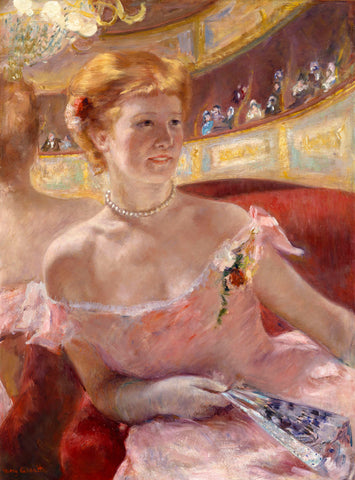Woman with a Pearl Necklace in a Loge, 1879 -  Mary Cassatt - McGaw Graphics