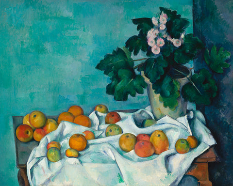 Still Life with Apples and a Pot of Primroses, ca. 1890 -  Paul Cezanne - McGaw Graphics