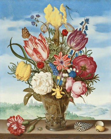 Ambrosius Bosschaert, Bouquet of Flowers on a Ledge -  Dutch Florals - McGaw Graphics
