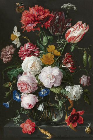 Abraham Mignon, Still Life with Flowers in a Glass Vase -  Dutch Florals - McGaw Graphics