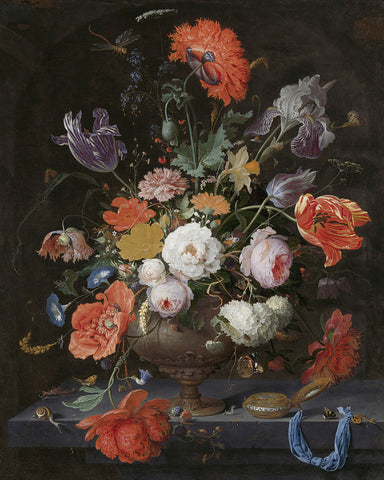 Abraham Mignon, Still Life with Flowers and a Watch -  Dutch Florals - McGaw Graphics
