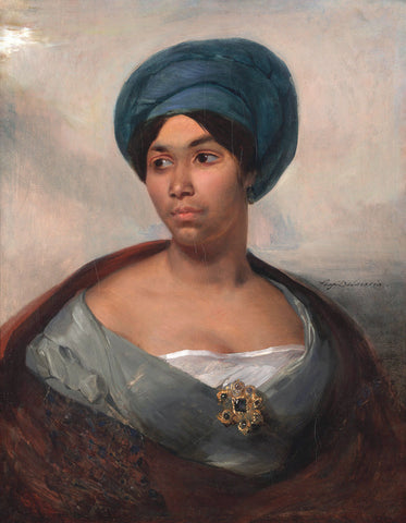 Portrait of a Woman in a Blue Turban, ca. 1827 -  Eugene Delacroix - McGaw Graphics