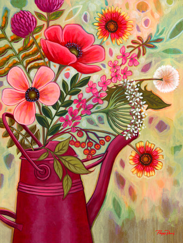 Cottage Floral Watering Can -  Peggy Davis - McGaw Graphics