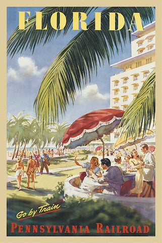 Florida Go by Train -  Vintage Poster - McGaw Graphics