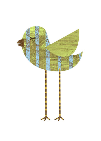 Blue and Green Striped Bird -  John W. Golden - McGaw Graphics