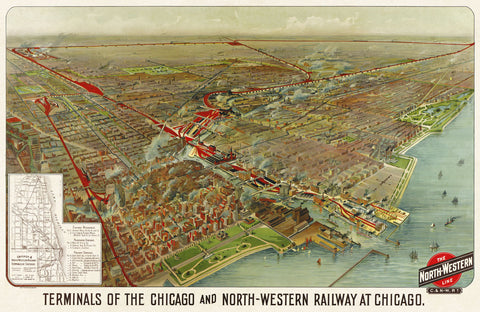 Terminals of the Chicago and North-Western Railway at Chicago, 1902 -  Geo H. Walker and Co. - McGaw Graphics