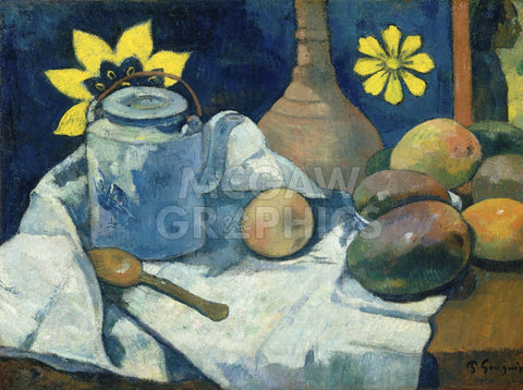 Still Life with Teapot and Fruit, 1896 -  Paul Gauguin - McGaw Graphics