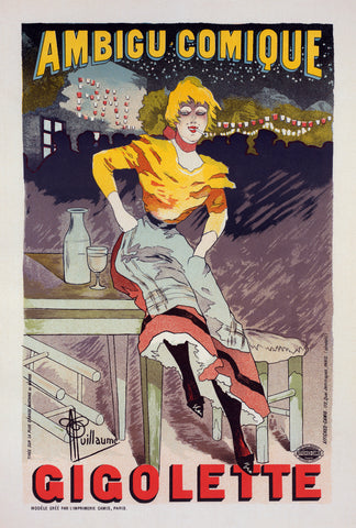 Affiche pour le Théâtre de l'Ambigu, "Gigolette" -  Albert Guillaume - McGaw Graphics