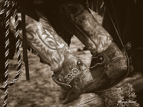 Boots on a Fence -  Barry Hart - McGaw Graphics