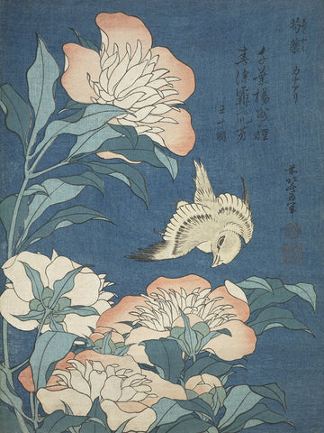 Peonies and Canary -  Katsushika Hokusai - McGaw Graphics