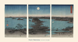 Kanazawa in Moonlight (Buyo Kanazawa Hassho Yakei), 7th month, 1857 -  Ando Hiroshige - McGaw Graphics