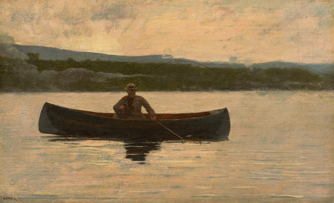 Playing a Fish, 1875, reworked in the 1890's -  Winslow Homer - McGaw Graphics
