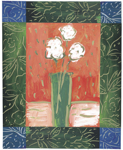 White Flowers on Orange -  James Hussey - McGaw Graphics