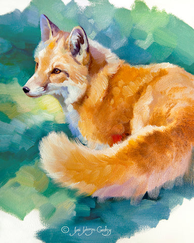Red Fox on Green