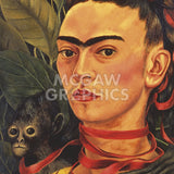 Self Portrait with a Monkey, 1940 (detail) -  Frida Kahlo - McGaw Graphics